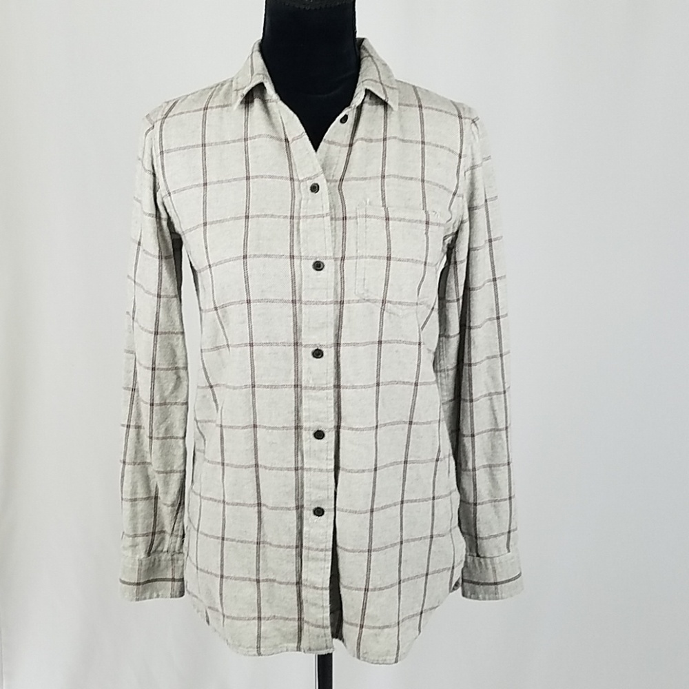 Madewell women XS boyshirt slater plaid blouse